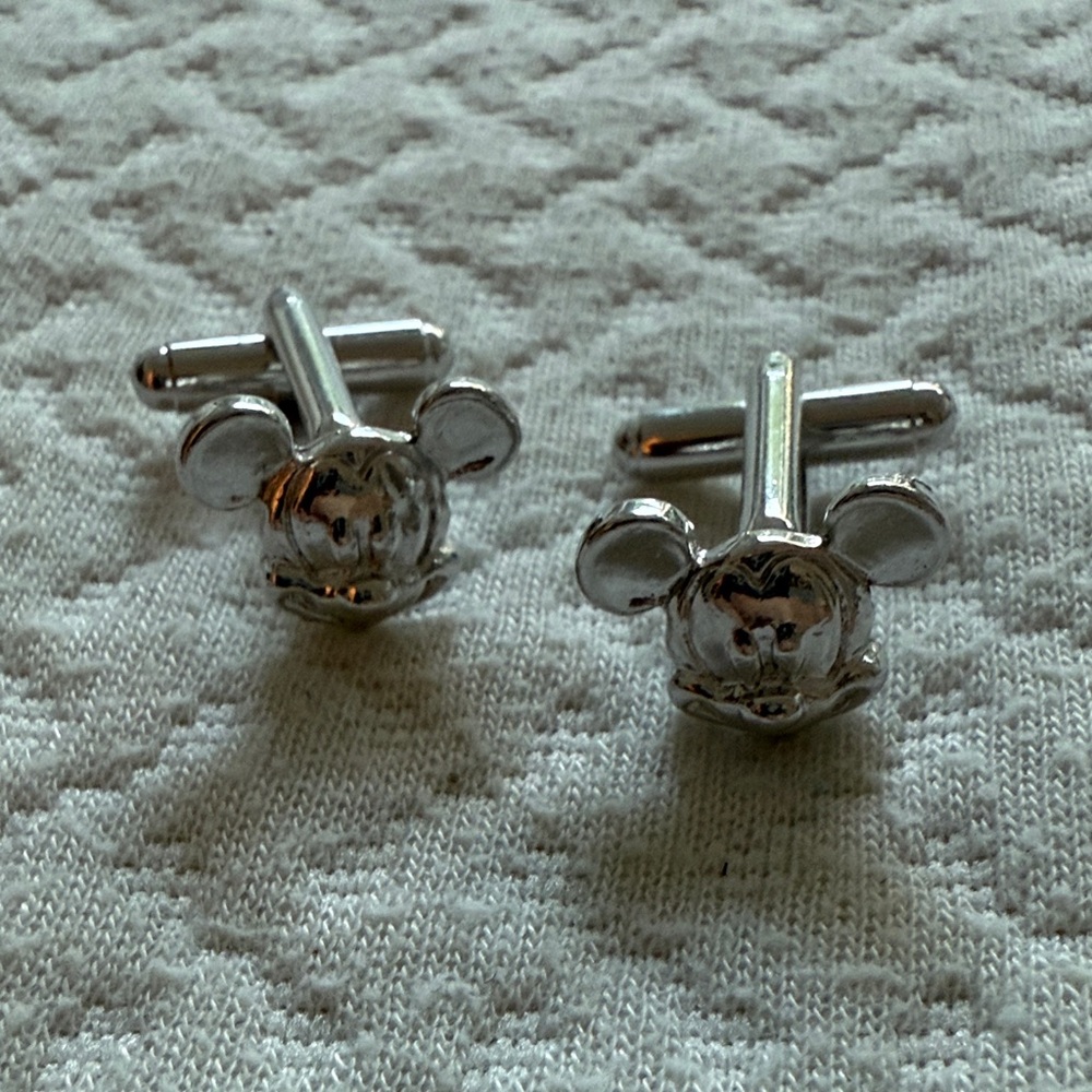 Disney Silver Mickey Mouse Cuff Links